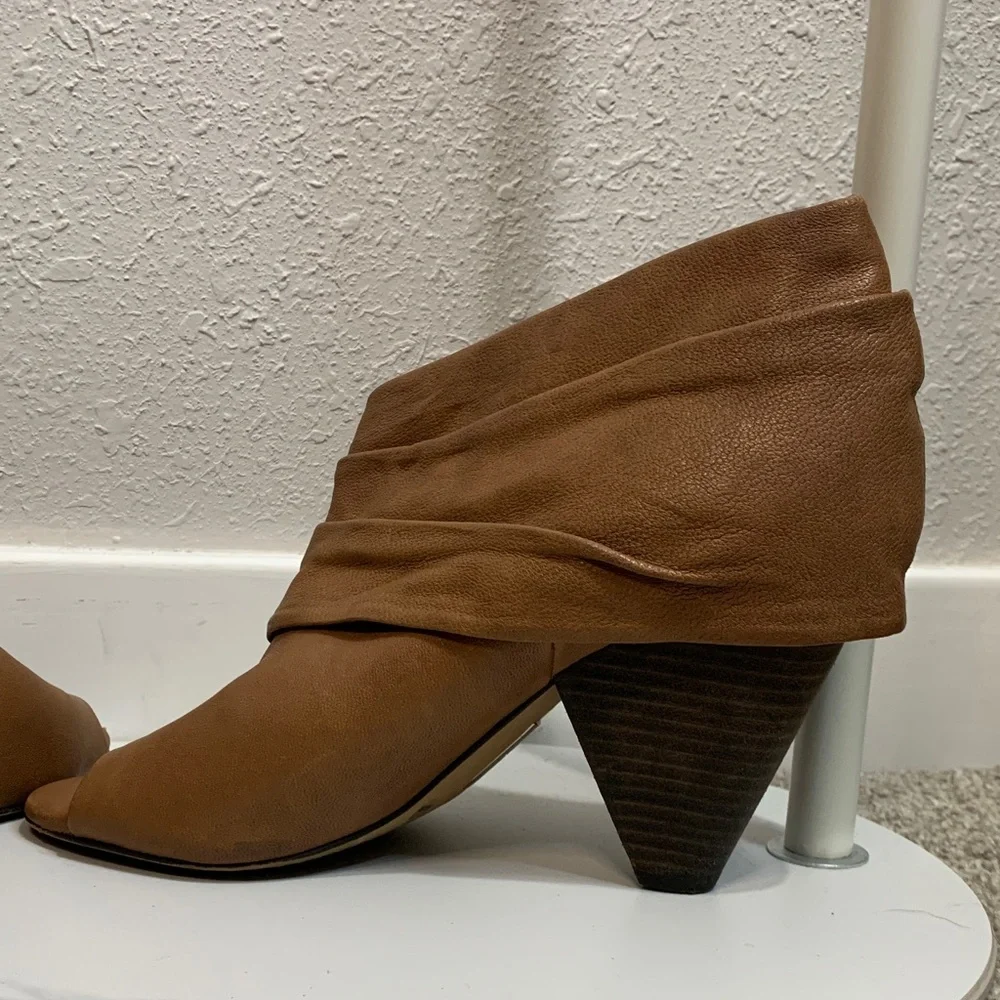 Vince Camuto Tan Fold-Over‎ Ankle Booties